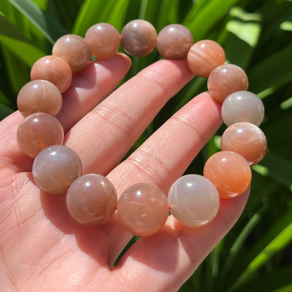 14mm‎ multicolor moonstone bracelet